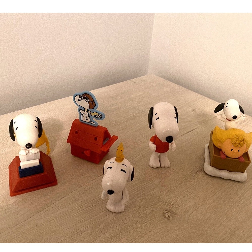 Vintage Peanuts Snoopy Lucy Toy Figurine Lot McDonald's Burger King Set of 5